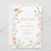 Wildflowers elegant modern Spring Bridal Shower  招待状 (正面)