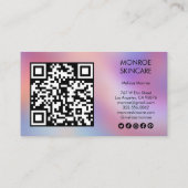 Wildflowers Elegant Rainbow QR Code Social Icons  名刺 (裏面)