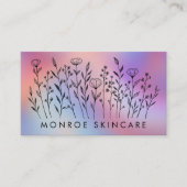 Wildflowers Elegant Rainbow QR Code Social Icons  名刺 (正面)