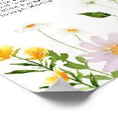 Wildflowers Elegant Wedding Seating Chart ポスター (角)