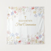 WILDFLOWERS  First Communion Backdrop banner タペストリー (正面)