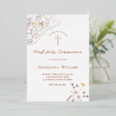 wildflowers | First Communion Invitation 箔招待状 (立ち正面)
