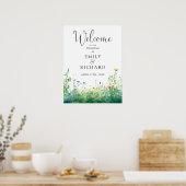 Wildflowers Floral ウェディング ウェルカムサイン ポスター (キッチン)