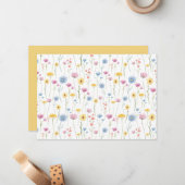 Wildflowers Floral Botanical Note Card ノートカード (正面/裏面インサイチュ)