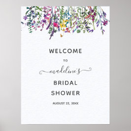 Wildflowers Floral Bridal Shower Welcome ポスター