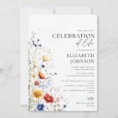 Wildflowers Floral Celebration of Life Funeral 招待状 (正面)