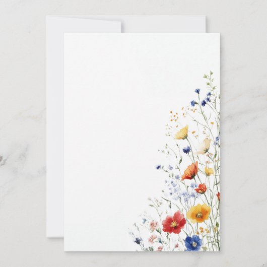 Wildflowers Floral Celebration of Life Funeral 招待状 (裏面)