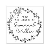 Wildflowers Floral Frame Book From the Library Of セルフインキングスタンプ (デザイン)