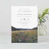 Wildflowers Floral Meadow Photo Wedding 招待状 (スタンド正面)