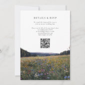 Wildflowers Floral Meadow QRコード ウェディング 招待状 (裏面)