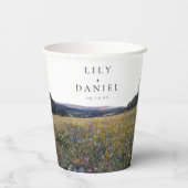 Wildflowers Floral Meadow Wedding 紙コップ (裏面)