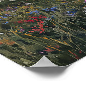 Wildflowers Floral Meadow Wedding Welcome Sign ポスター (角)