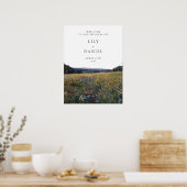 Wildflowers Floral Meadow Wedding Welcome Sign ポスター (キッチン)