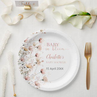 wildflowers floral paper plates template ペーパープレート