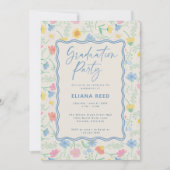 Wildflowers Floral Photo Graduation Invitation 招待状 (正面)