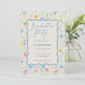 Wildflowers Floral Photo Graduation Invitation 招待状 (スタンド正面)