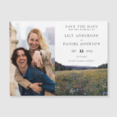 Wildflowers Floral Photo Wedding Save The Date マグネット招待状 (正面)