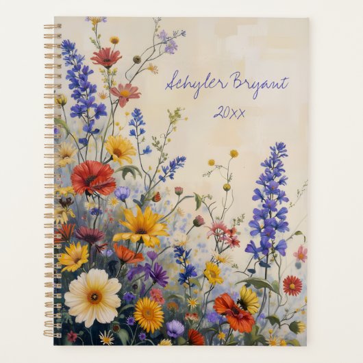 Wildflowers Floral Spiral-bound Botanical プランナー手帳 (正面)