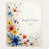 Wildflowers Floral Spiral-bound Spring Botanical プランナー手帳 (正面)