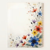 Wildflowers Floral Spiral-bound Spring Botanical プランナー手帳 (裏面)