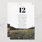 Wildflowers Floral Table Number Seating Chart 招待状 (正面/裏面)