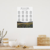 Wildflowers Floral Wedding Seating Chart ポスター (キッチン)