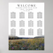 Wildflowers Floral Wedding Seating Chart ポスター (正面)