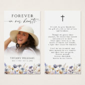 Wildflowers Forever In Our Hearts Prayer Card (正面&裏面)