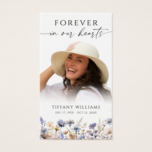 Wildflowers Forever In Our Hearts Prayer Card (正面)