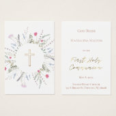 wildflowers frame First Communion記念カード (正面&裏面)