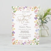 Wildflowers Frame Your Photo Sweet 16 Invitation 招待状 (スタンド正面)