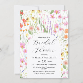 Wildflowers Garden Bridal Shower Invitation 招待状
