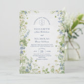 Wildflowers Garden QR Code Wedding Invitation 招待状 (スタンド正面)