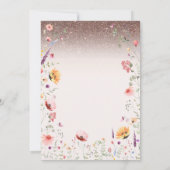 Wildflowers Glitter String Lights 80th Birthday   招待状 (裏面)