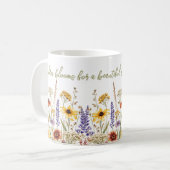 Wildflowers Golden Blooms Botanical Floral  コーヒーマグカップ (正面左)