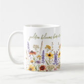 Wildflowers Golden Blooms Botanical Floral  コーヒーマグカップ (左)