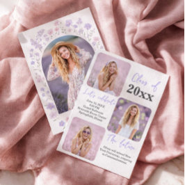 Wildflowers Graduation Photo Invitation 招待状