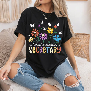 Wildflowers Groovy学校の出席の秘書 Tシャツ