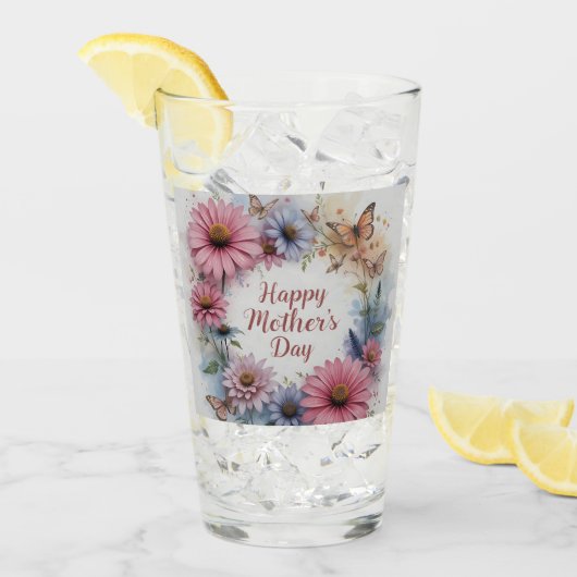 WildFlowers Happy Mother's Day タンブラーグラス (アイス正面)