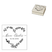 Wildflowers Heart & Elegant Typography for Wedding ラバースタンプ (押印)