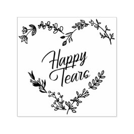 Wildflowers Heart Happy Tears Wedding Quote セルフインキングスタンプ