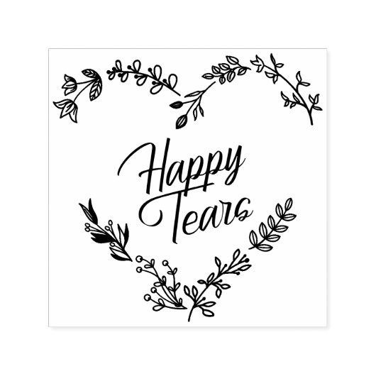 Wildflowers Heart Happy Tears Wedding Quote セルフインキングスタンプ (デザイン)