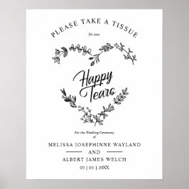 Wildflowers Heart Happy Tears Wedding Quote ポスター