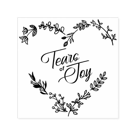 Wildflowers Heart Tears of Joy Wedding Quote セルフインキングスタンプ (デザイン)