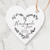 Wildflowers Heart with Handmade with Love Quote フェイバータグ (裏面)