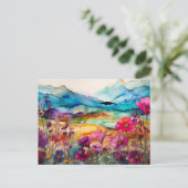 wildflowers in a mountain landscape amazing colors ポストカード (スタンド正面)