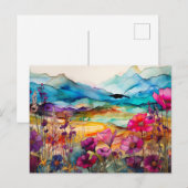 wildflowers in a mountain landscape amazing colors ポストカード (正面/裏面)
