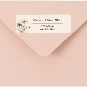 Wildflowers ivory purple return address ラベル