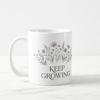 Wildflowers Keep Growing 引用 エレガント フローラル コーヒーマグカップ