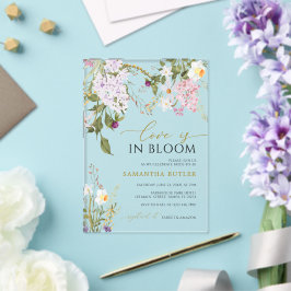 Wildflowers Love is in Bloom シャワー招待状 アクリル招待状